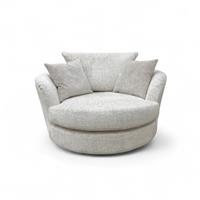 Furniture Village Boutique 'Pandora' Swivel Chair Plain Ivory Fabric RRP £1700