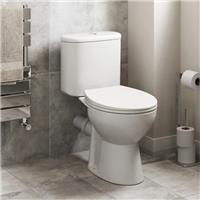 Close Coupled Rimless Toilet Dual Flush Soft Close Seat Modern Oval Bathroom