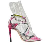 Jimmy Choo X Off-White Claire Pumps Black Pink PVC Womens 4