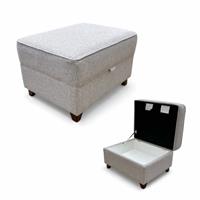 Furniture Village Cory Dallas Silver Fabric Storage Footstool RRP £350 NEW