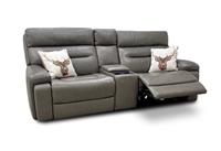 Furniture Village 'Cinemax' 3 Seater Power Recliner Piompo Headrest Leather NEW