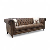 Furniture Village At The Helm 'Walter' 4 Seater Sofa Saddle X3y1-1981ls Leather
