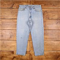 Vintage Levis 550 Jeans 35 x 30 USA Made 90s Stonewash Straight Blue Red Tab - 35 Regular