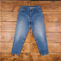 Vintage Levis 550 Jeans 33 x 30 Dark Wash Tapered Blue Womens Red Tab Denim - 33 Regular