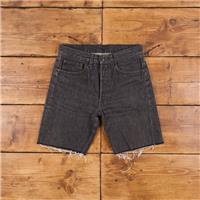 Vintage Levi's Denim Shorts 30 Levis 501 Raw Hem USA Made 90s Dark Wash Grey - 30 Regular