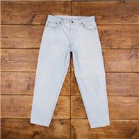 Vintage Levis 550 Jeans 35 x 30 USA Made 90s Light Wash Tapered Blue Red Tab - 35 Regular