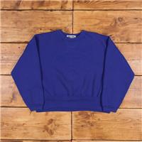 Vintage Spell Out Logo Sweatshirt L 90s Sportswear Blue Embroidered Roundneck - L Regular