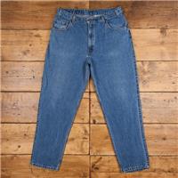 Vintage Levis 545 Jeans 38 x 32 USA Made 90s Dark Wash Straight Blue Brown Tab - 38 Regular