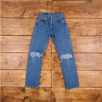 Vintage Levis 501 Jeans 24 x 30 Stonewash Straight Blue Red Tab Denim - 24 Regular