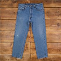 Vintage Levis 505 Jeans 36 x 30 USA Made 90s Stonewash Straight Blue Red Tab - 36 Regular