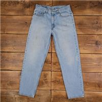 Vintage Levis 550 Jeans 34 x 32 90s Stonewash Tapered Blue Red Tab Denim - 34 Regular