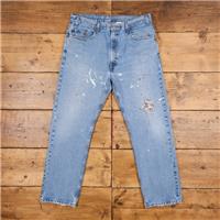 Vintage Levis 505 Jeans 38 x 30 90s Stonewash Straight Blue Red Tab Denim - 38 Regular
