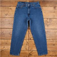 Vintage Levis 550 Jeans 34 x 32 USA Made 90s Stonewash Tapered Blue Womens - 34 Regular
