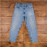 Vintage Levis 550 Jeans 35 x 29 Stonewash Tapered Blue Orange Tab Denim - 35 Regular