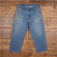 Vintage Levis 550 Jeans 35 x 27 90s Stonewash Tapered Blue Red Tab Denim - 35 Regular