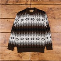 Vintage Campus Jumper Sweater M 60s Orlon Geometric USA Made Argyle Roundneck - M Regular