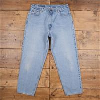 Vintage Levis 560 Jeans 33 x 30 90s Stonewash Straight Blue Womens Red Tab - 33 Regular