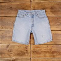 Vintage Levi's Denim Shorts 34 Levis 550 Hemmed Jorts Stonewash Bermuda Blue - 34 Regular