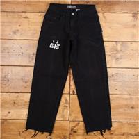 Vintage Levis Silver Tab Baggy Jeans 30 x 31 Raw Hem Dark Wash Tapered Black - 30 Regular