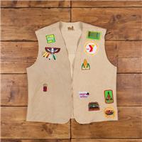 Cow Catcher Leather Gilet L Suede Vest Camp Beige - L Regular