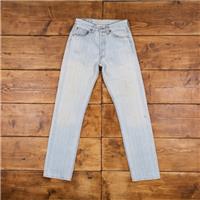 Vintage Levis 501 Jeans 26 x 32 Light Wash Straight Blue Red Tab Denim - 26 Regular