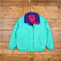 Vintage Patagonia Outdoor Jacket M 90s Padded Windbreaker Blue Womens - M Regular