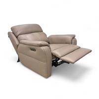 Furniture Village Nicoletti 'Vito' Chair Taupe Leather Power Recliner Headrest