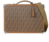 Fendi FF Trunk Bag Luggage / Suitcase Fabric Leather Brown