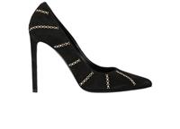 Celine Embellished Sharp Heels Black Suede Womens 5