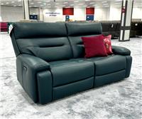 Furniture Village Cinemax 3 Seater Sofa Power Recliner Leather Midnight Jade