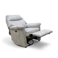 Furniture Village 'Lille' Swivel Chair Grey Suede Rocker Power Recliner NEW