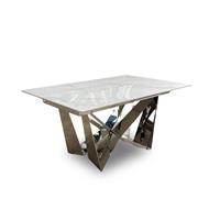 Furniture Village Marvel Chrome Ceramic Top Small Extending Dining Table 160cm