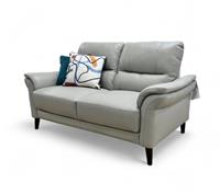 Furniture Village 'Winner' 2 Seater Sofa Leather Oslo Cat-40/27 Light Grey NEW