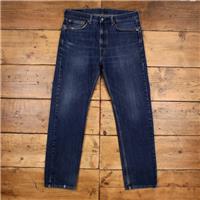 Vintage Levis 505 Jeans 36 x 33 Dark Wash Straight Blue Red Tab Denim - 36 Regular