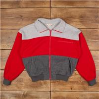 Vintage St John's Bay Fleece Jacket L Gorpcore 80s Full Zip Red Outdoor Hiking - L Regular
