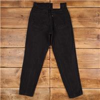 Vintage Levis Jeans 29 x 30 90s Dark Wash Tapered Black Womens Orange Tab - 29 Regular