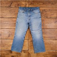 Vintage Levis 517 Jeans 33 x 26 USA Made 90s Stonewash Bootcut Blue Red Tab - 33 Regular