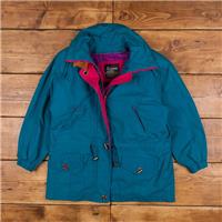 Vintage London Fog Windbreaker Jacket XL 90s Blue Womens Zip - XL Regular