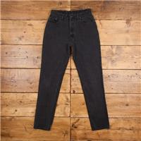 Vintage Levis 255 Jeans 29 x 33 90s Dark Wash Tapered Black Womens Red Tab - 29 Regular
