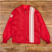 Vintage Windbreaker Jacket M 60s Patches Red Zip - M Regular