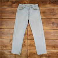 Vintage Levis 501 Jeans 32 x 32 USA Made 90s Stonewash Straight Blue Red Tab - 32 Regular