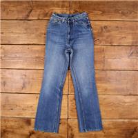 Vintage Levis Flared Jeans 26 x 32 90s Medium Wash Straight Blue Womens Denim - 26 Regular