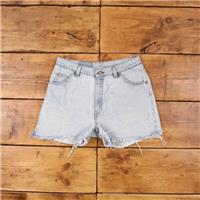 Vintage Levi's Denim Shorts 31 Levis 950 Raw Hem USA Made 90s Jorts Womens - 31 Regular