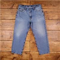 Vintage Levis 550 Jeans 38 x 30 90s Stonewash Straight Blue Red Tab Denim - 38 Regular