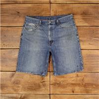 Vintage Levi's Denim Shorts 36 Levis 550 Hemmed Jorts Stonewash Bermuda Blue - 36 Regular