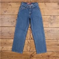 Vintage Levis 550 Jeans 24 x 26 Medium Wash Tapered Blue Womens Red Tab Denim - 24 Regular