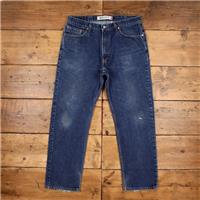 Vintage Levis 505 Jeans 36 x 31 Dark Wash Straight Blue Red Tab Denim - 36 Regular