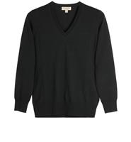 Burberry V Neck Jumper Mens XS Black Wool