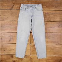 Vintage Levis 550 Jeans 33 x 32 USA Made 90s Light Wash Straight Blue Red Tab - 33 Regular