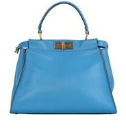 Fendi Medium Peekaboo Handheld Leather Blue